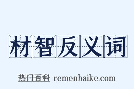 材智反义词是什么意思的图片